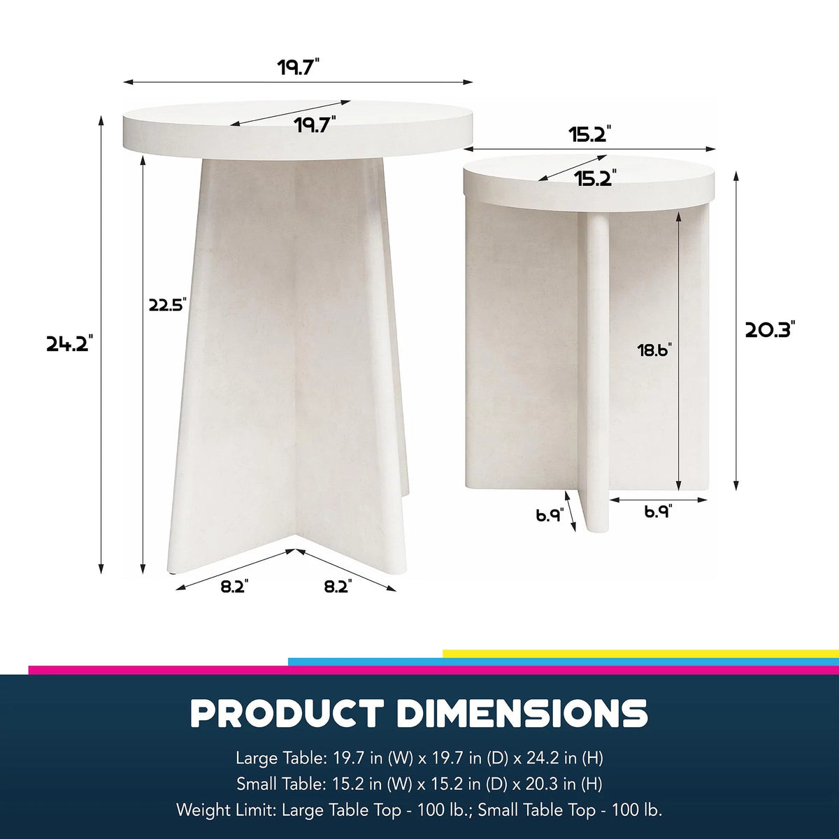 Round End Tables, Set of 2, Plaster K192903