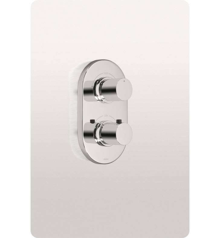 Polished Chrome Thermostatic Mixing Valve Trim with Dual Volume Control Q409651