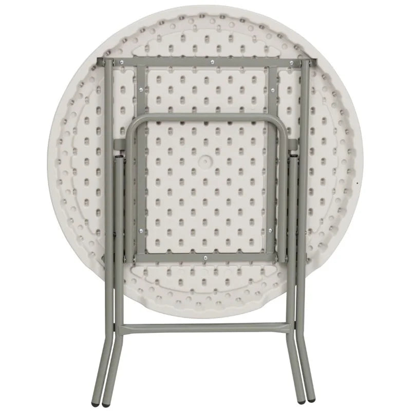 Round Granite White Plastic Folding Table M31072