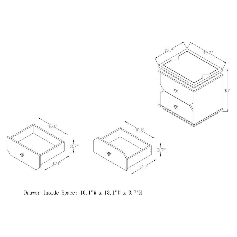 Walnut 2-Drawer End Table Y311
