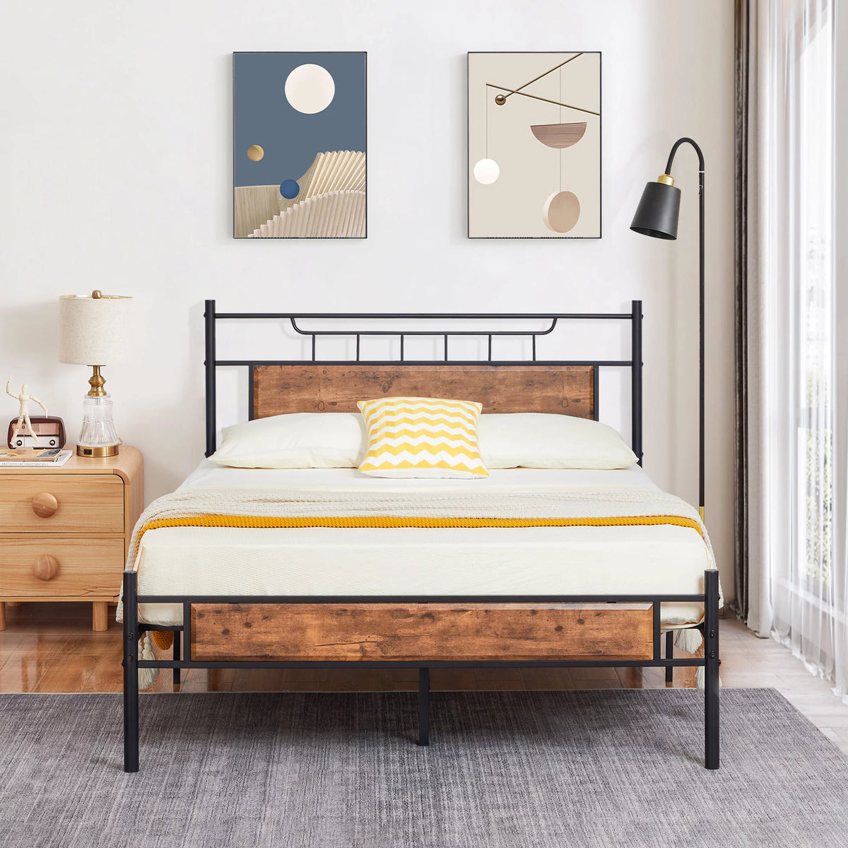 3-Piece Bed Frame and 2 Nightstand Set D9456