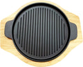 Cast Iron Grill Set with Rubber Wood Underliner Y2583