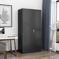 Black Lockable Metal Storage Cabinet with 4 Adjustable Shelves V300656