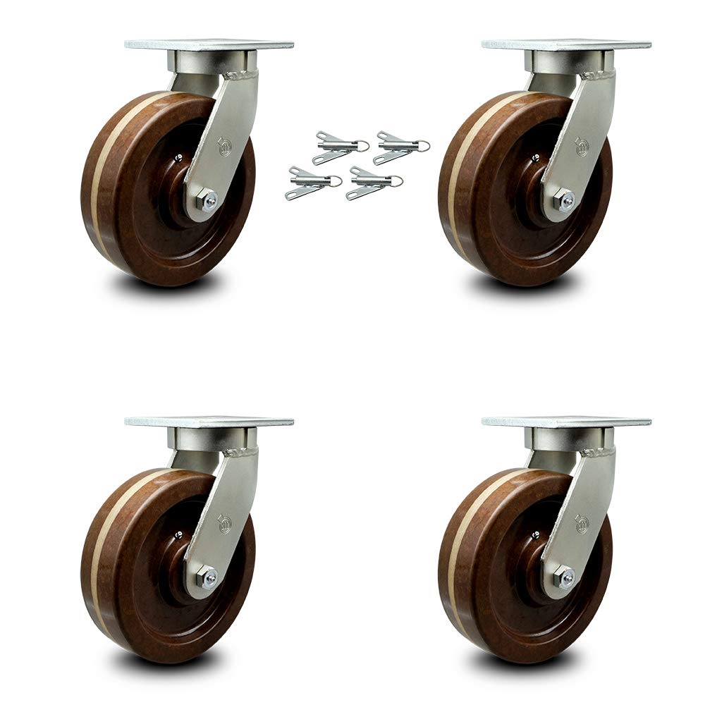 8” x 3” High Temperature Phenolic Swivel Caster O640