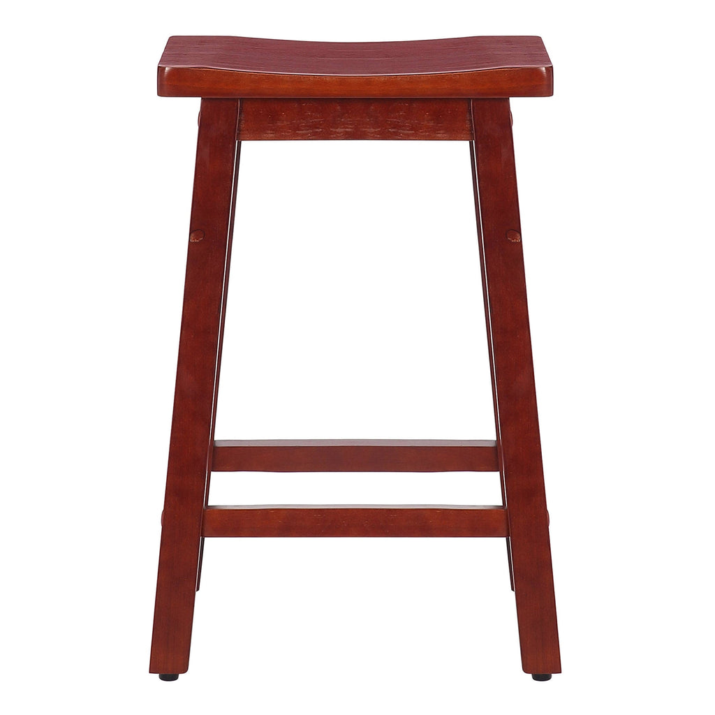 White Solid Wood Saddle Bar Stool, Set of 2 H377433