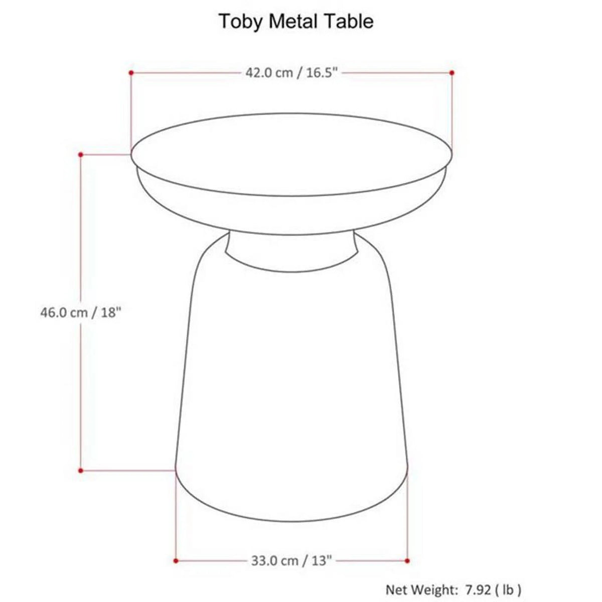 Silver Metal Accent Side Table A904807