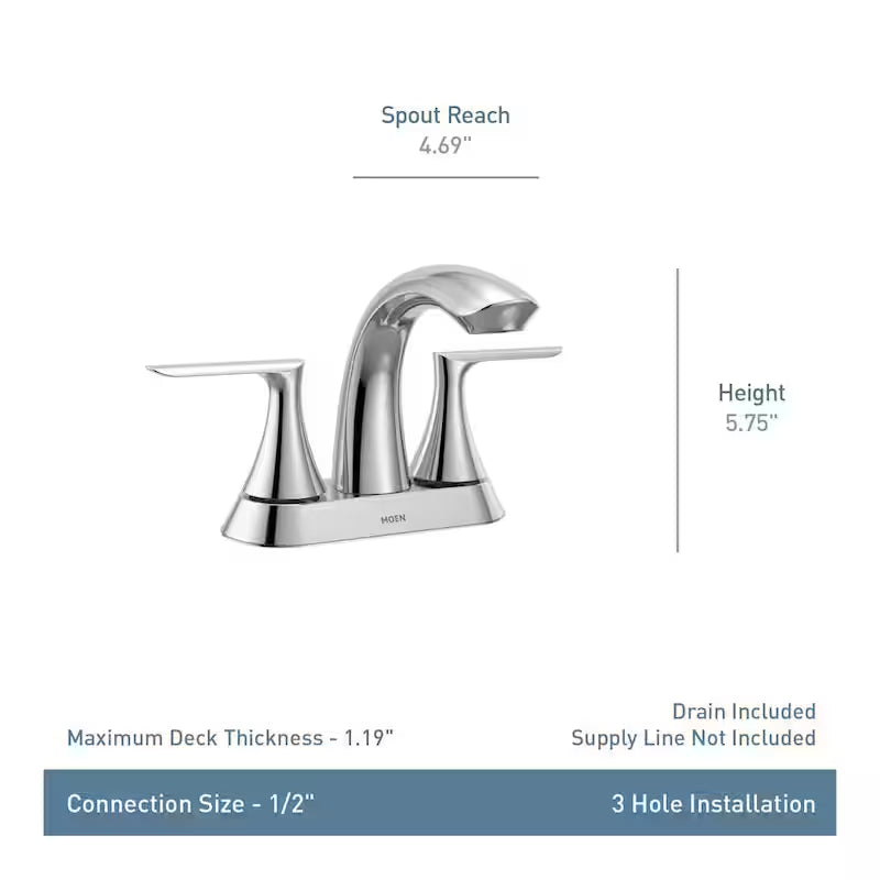 4 in. Centerset Double-Handle Bathroom Faucet Matte Black Q734967