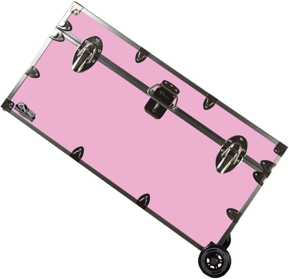 Large 32 x 18 x 16.5 Inches Lockable Footlocker with Wheels X9610