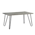 60 Inch Dining Table, 4 Seater, Metal Hairpin Legs, Gray M68543
