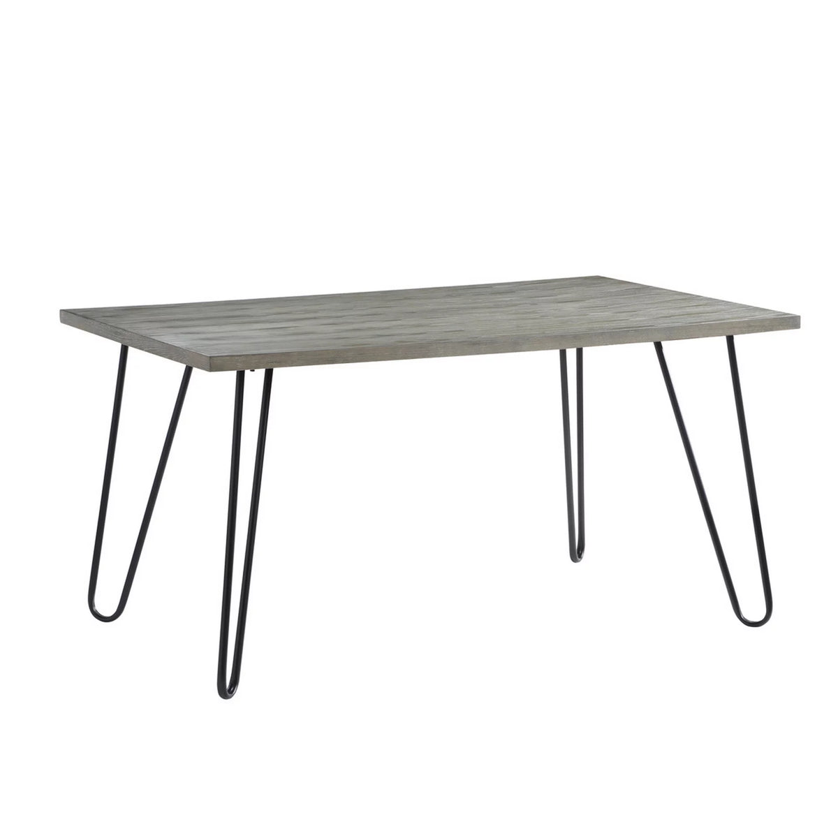 60 Inch Dining Table, 4 Seater, Metal Hairpin Legs, Gray M68543