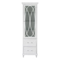 Wooden Bathroom Floor Cabinet 2 Drawer White D7712