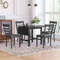 5-Piece Wood Drop Leaf Dining Table Set with 4 Chairs O22245
