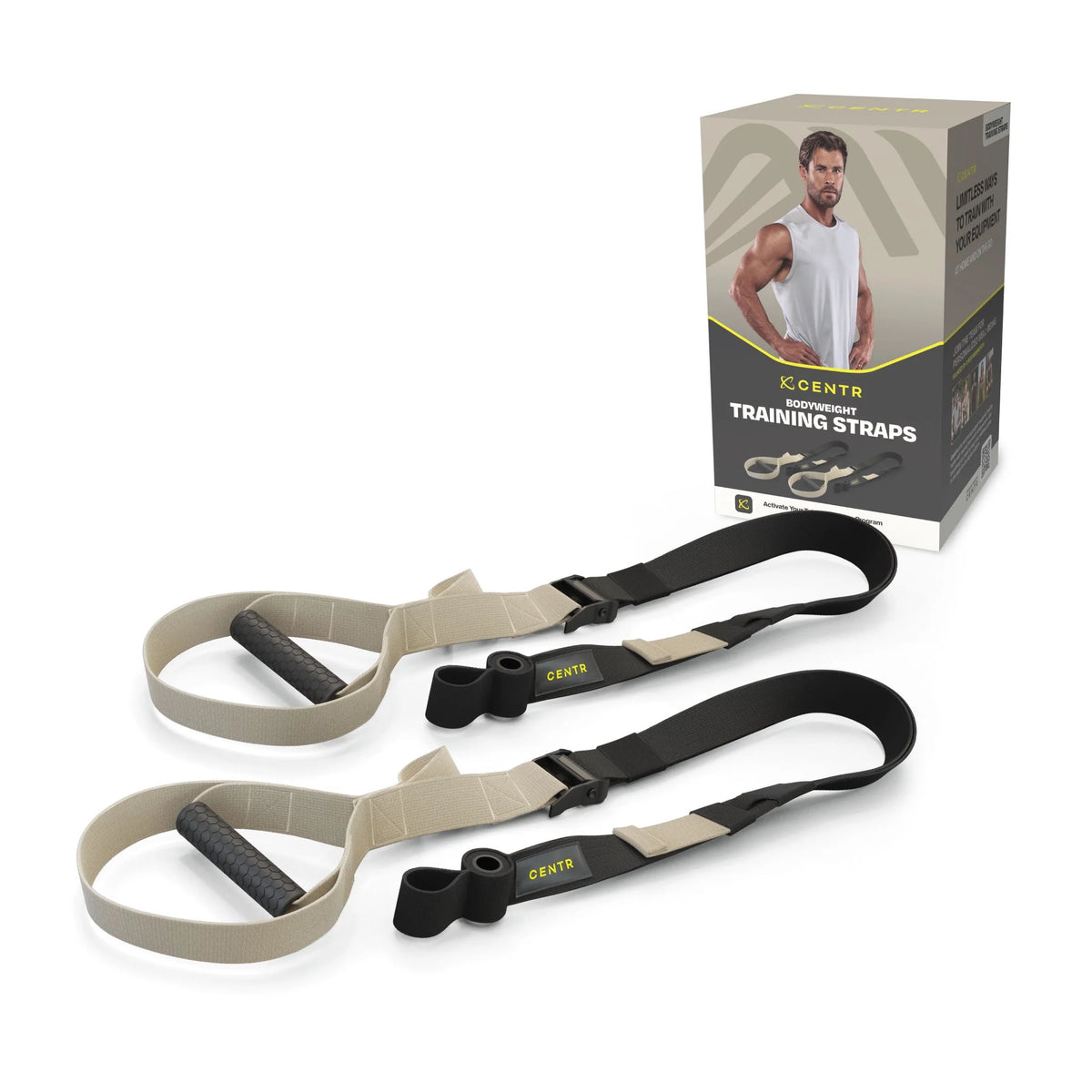 Bodyweight Training Straps with Door Anchors, Sand Brown, 2-Pack O660