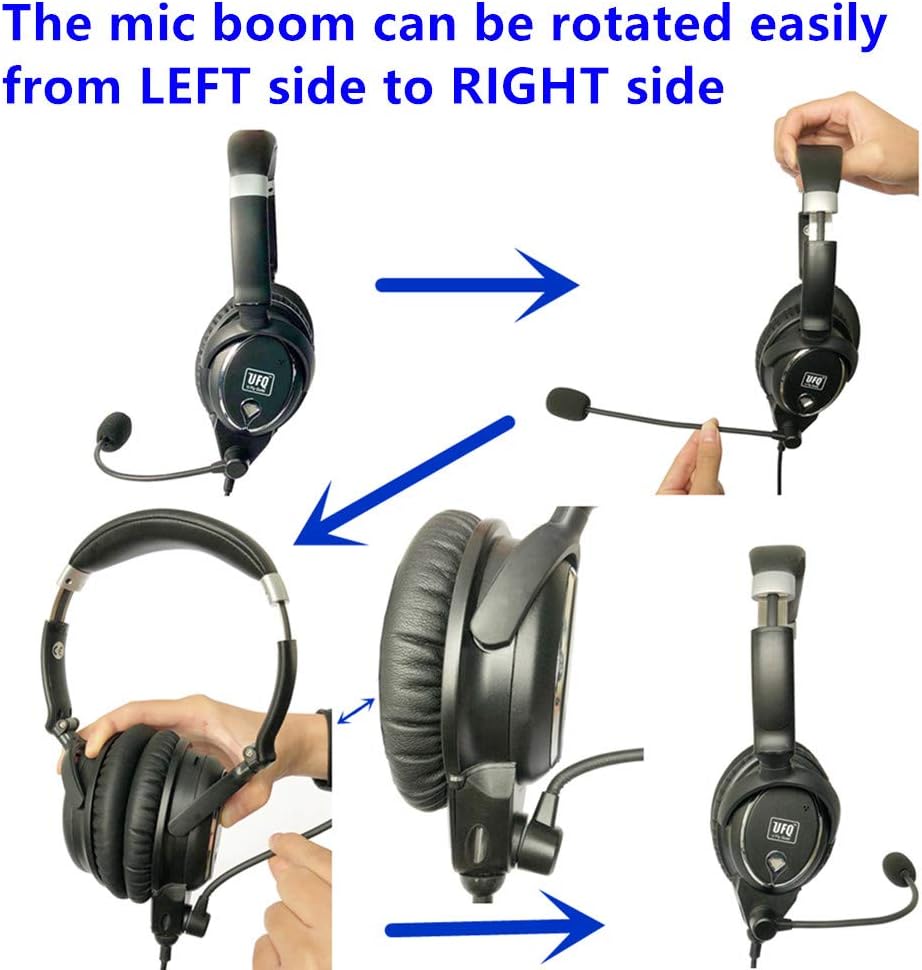 Aviation Headset with Metal Shaft and MP3 Input L659