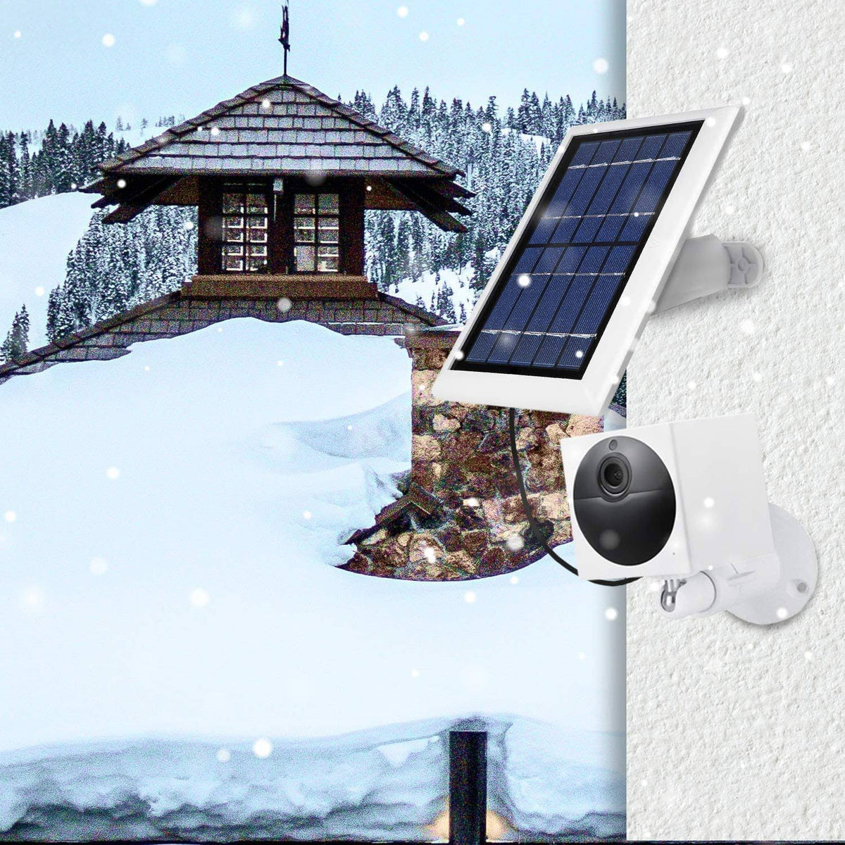 3 Pack White Solar Panel for Wyze Cam Outdoor H848617