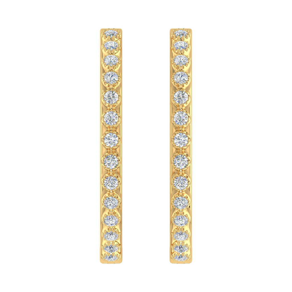10K Yellow Gold Diamond Hoop Earrings M47092