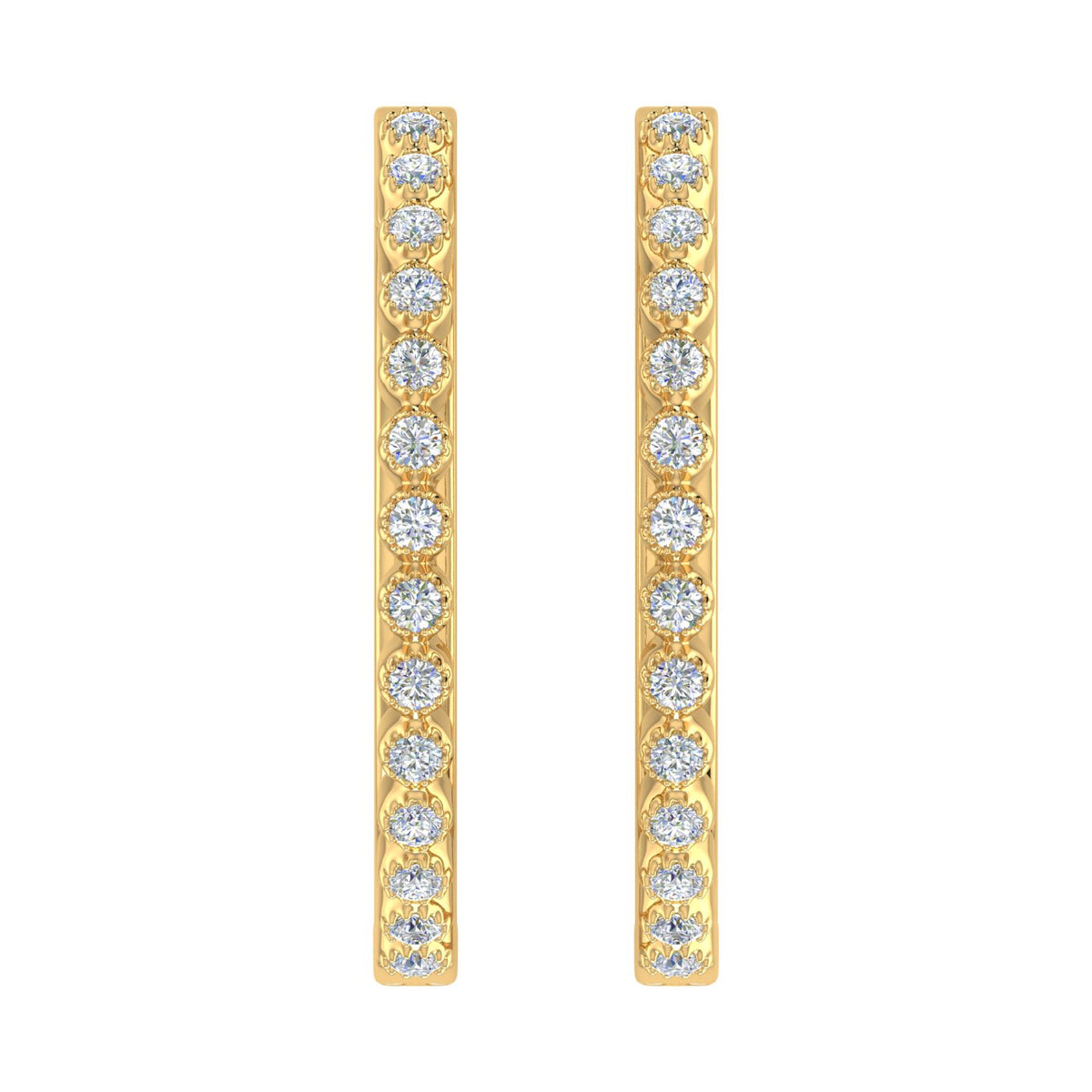 10K Yellow Gold Diamond Hoop Earrings M47092