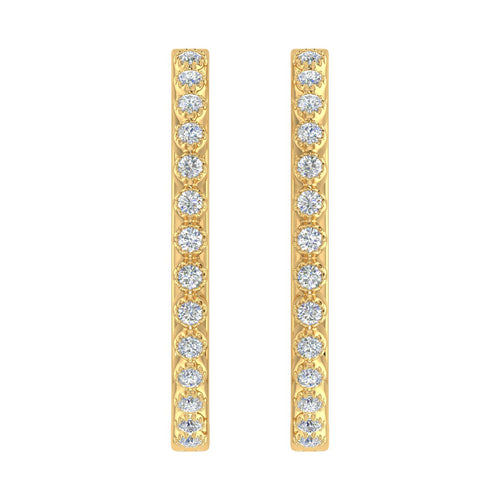 10K Yellow Gold Diamond Hoop Earrings M47092