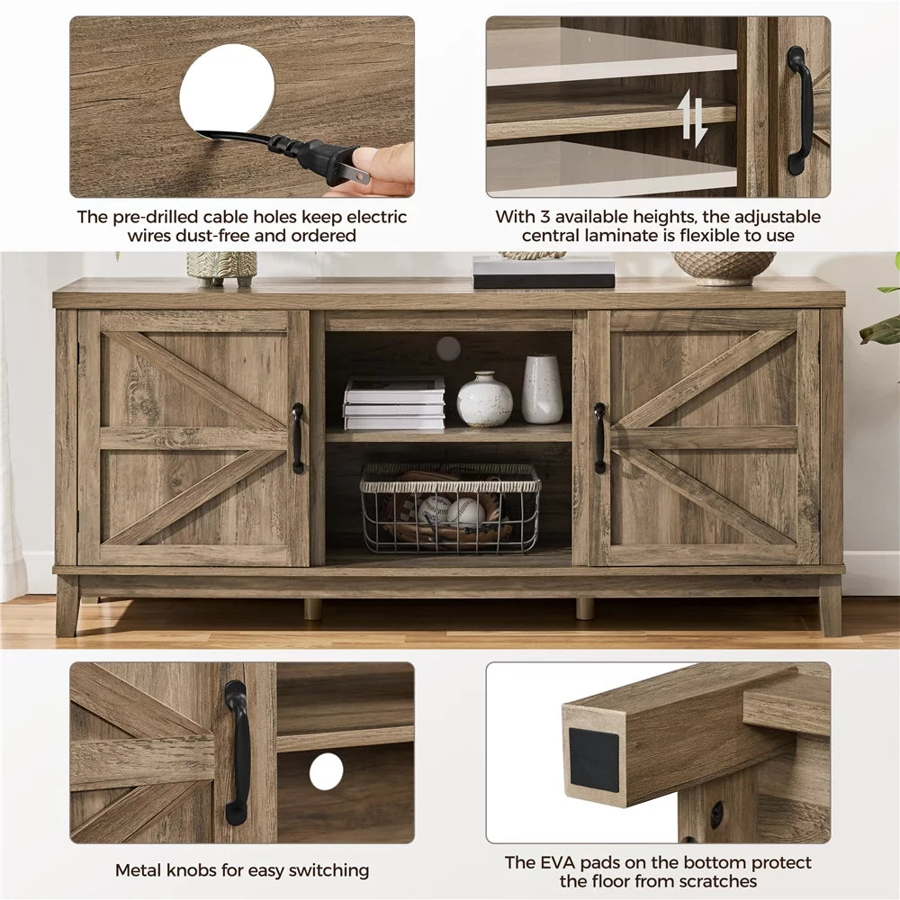 Rustic Oak Storage TV Stand B36434