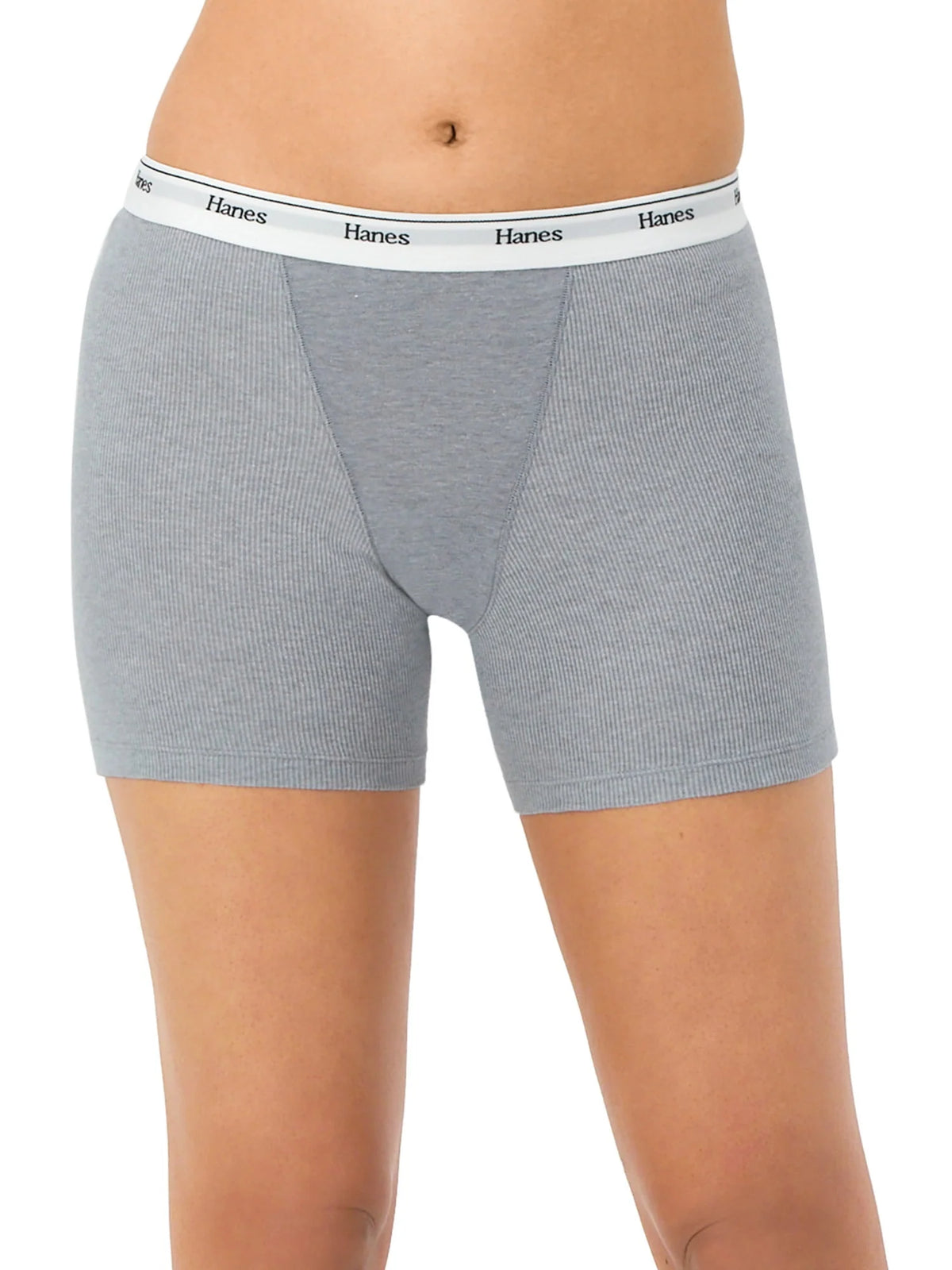 Breathable Cotton Stretch Mid-Thigh Boxer Brief Underwear 4-Pack H6945