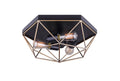 Black 3 Light Flush Mount O883