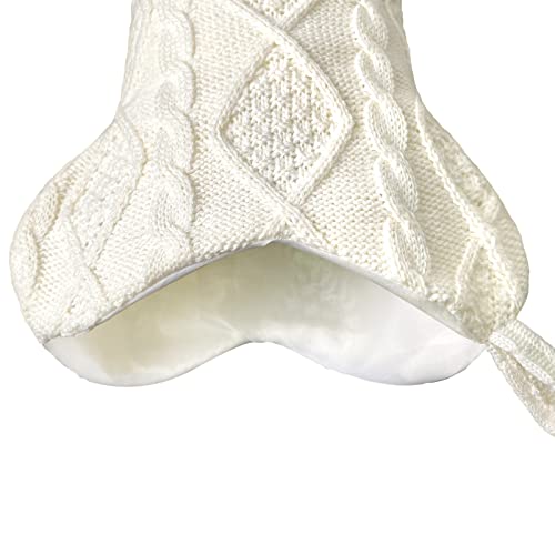 Knit White Bone Shape Dog Christmas Stocking Q5577