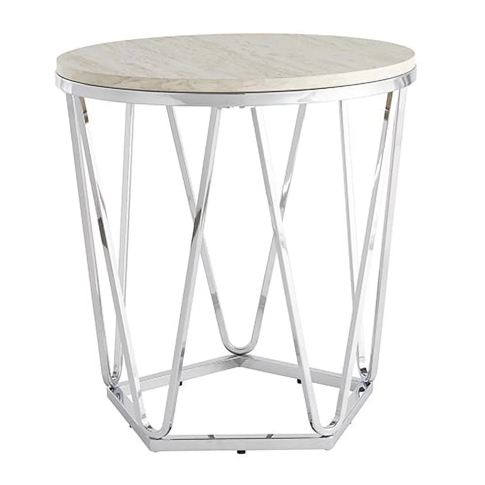 Faux Stone Round Side Table A50502