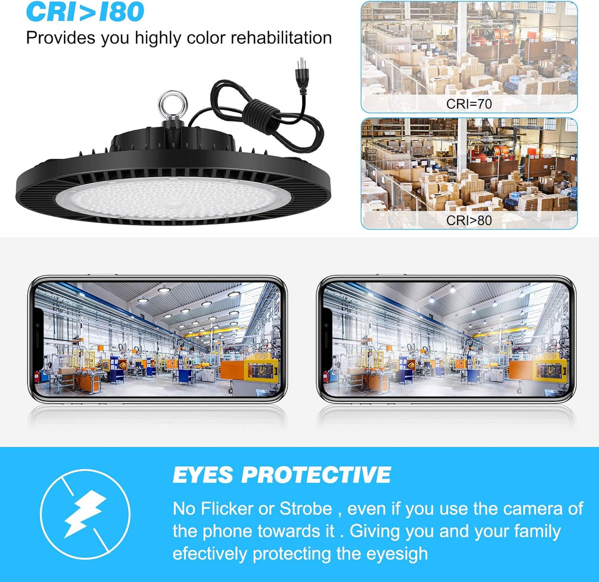 200W UFO LED High Bay Light Fixture, 28000LM, 5000K N158