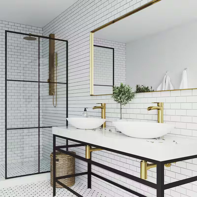 Single Handle Bathroom Vessel Faucet Matte Brushed Gold R4442