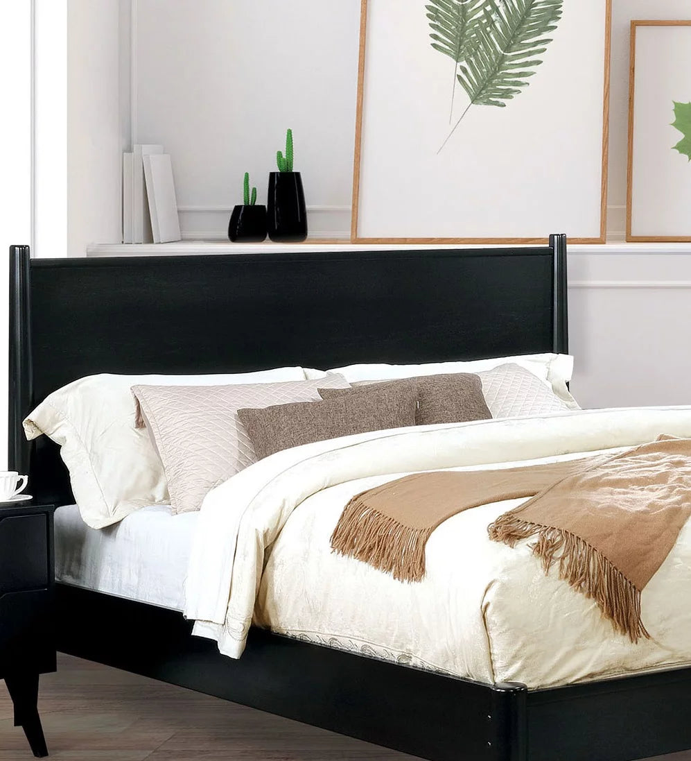 Black California King Size Solid Wood Platform Bed M153159