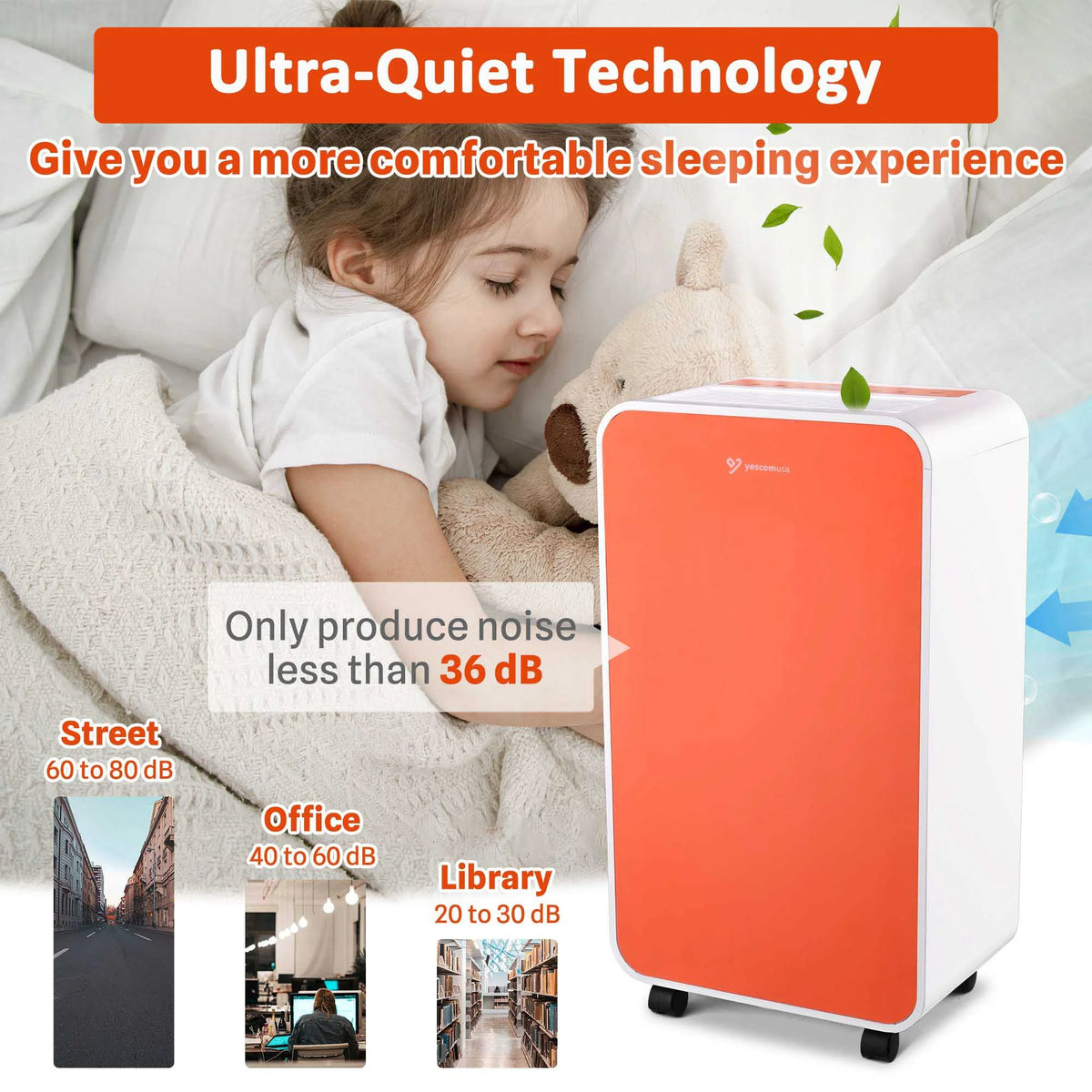 24 Pint Portable Dehumidifier with Drain Hose U424