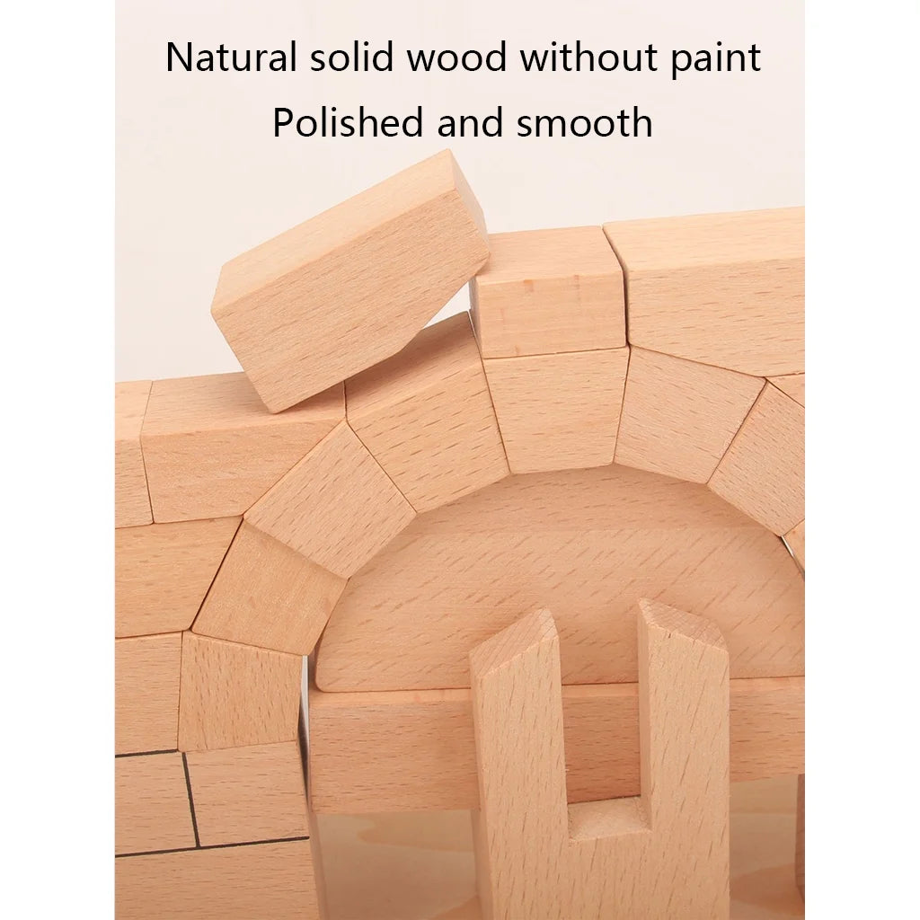 Roman Arch Bridge Stacking Building Block Wooden Stacking Block Game M146