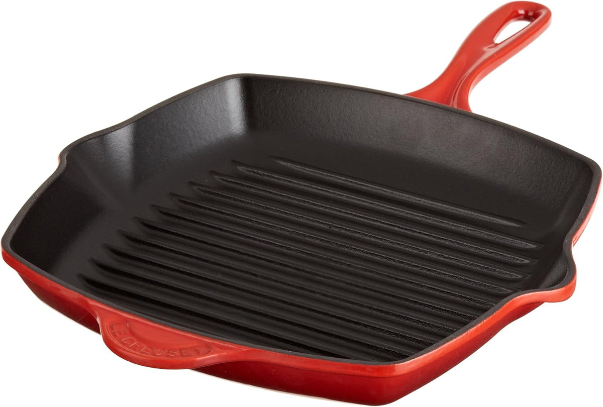 Enameled Cast-Iron 10-1/4-Inch Square Skillet Grill R863