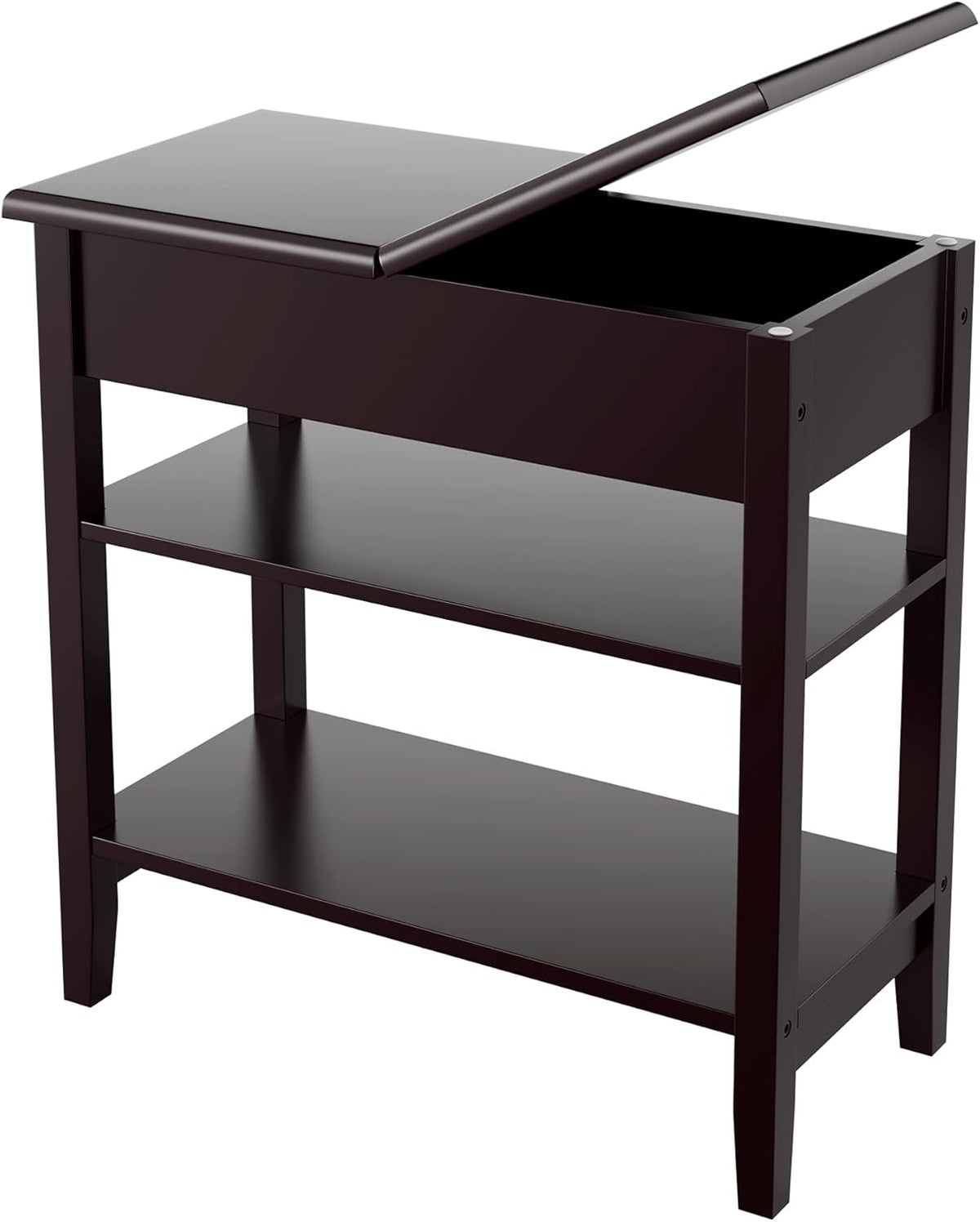 Ivory White End Table with Storage D63994