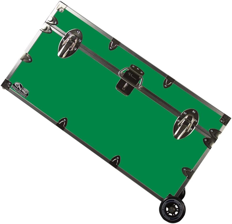 Large 32 x 18 x 16.5 Inches Lockable Footlocker with Wheels X9610
