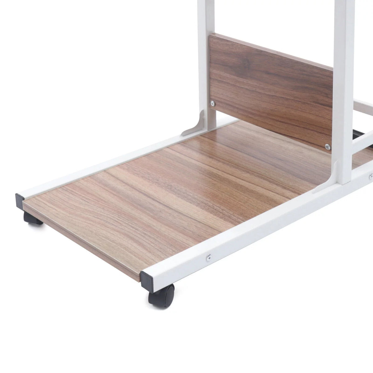 C Shaped Side Table with Storage & Wheels X47548