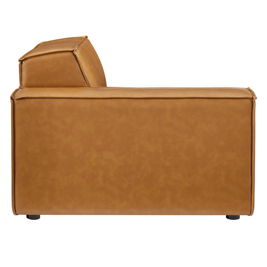 Tan Vegan Leather 4-Piece Sofa T10971