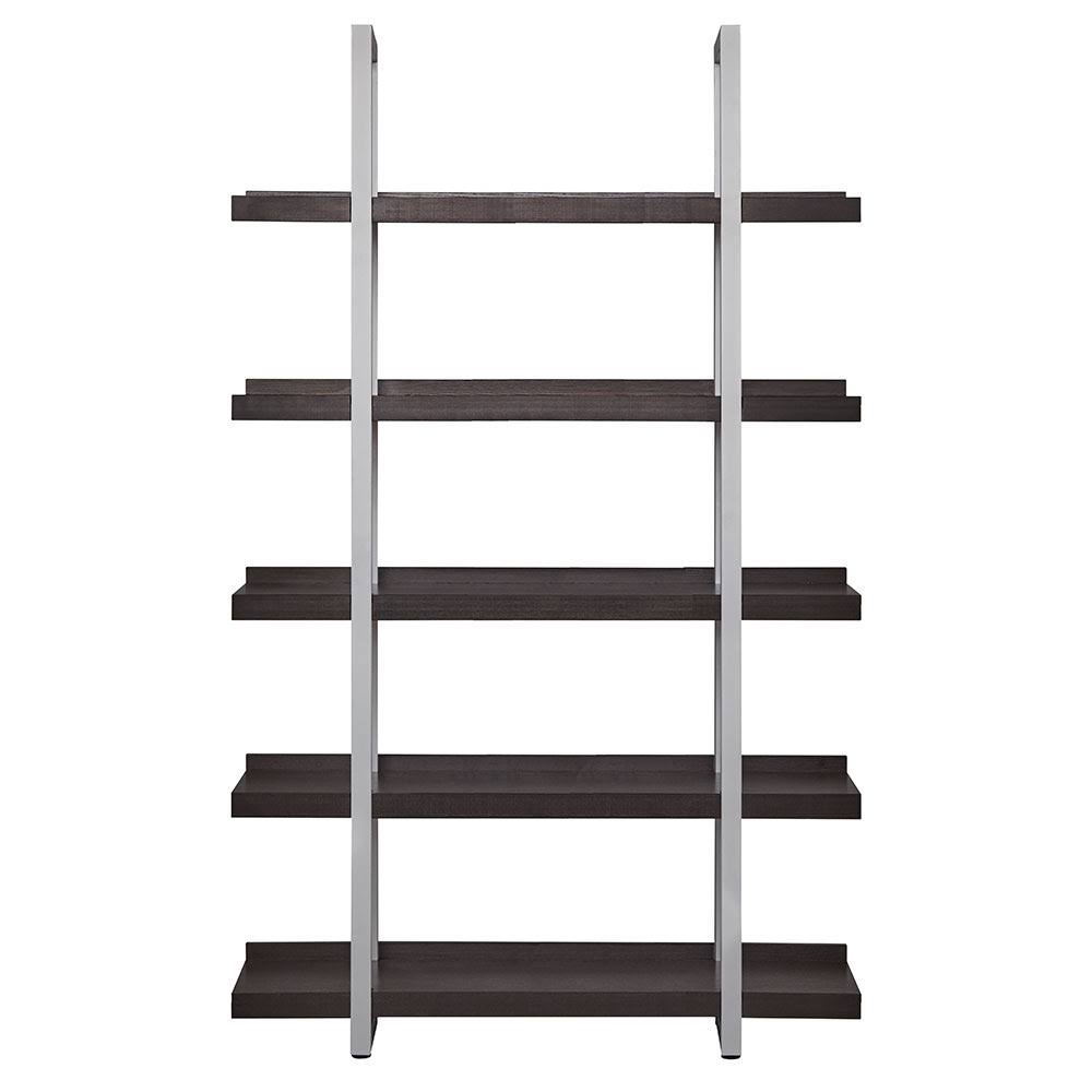5 Shelves Open Bookcase in Espresso T7813