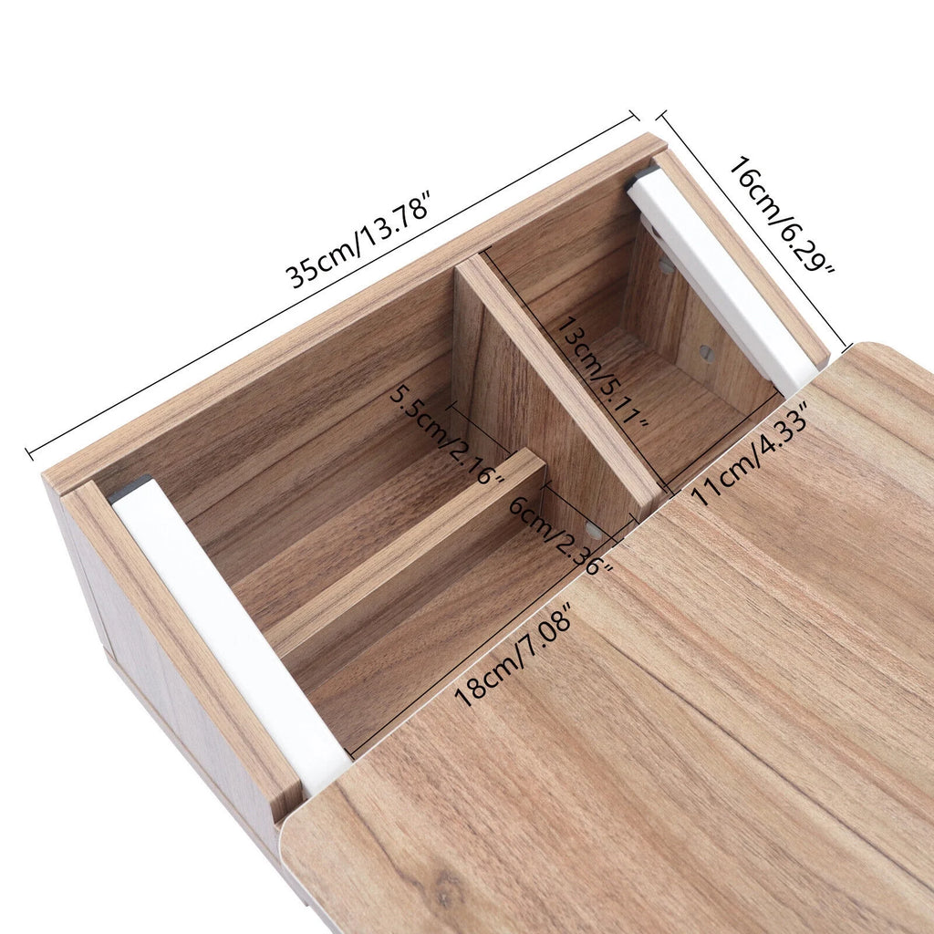 C Shaped Side Table with Storage & Wheels X47548