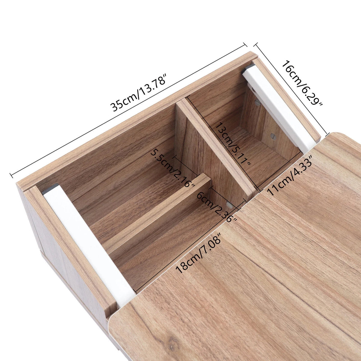 C Shaped Side Table with Storage & Wheels X47548