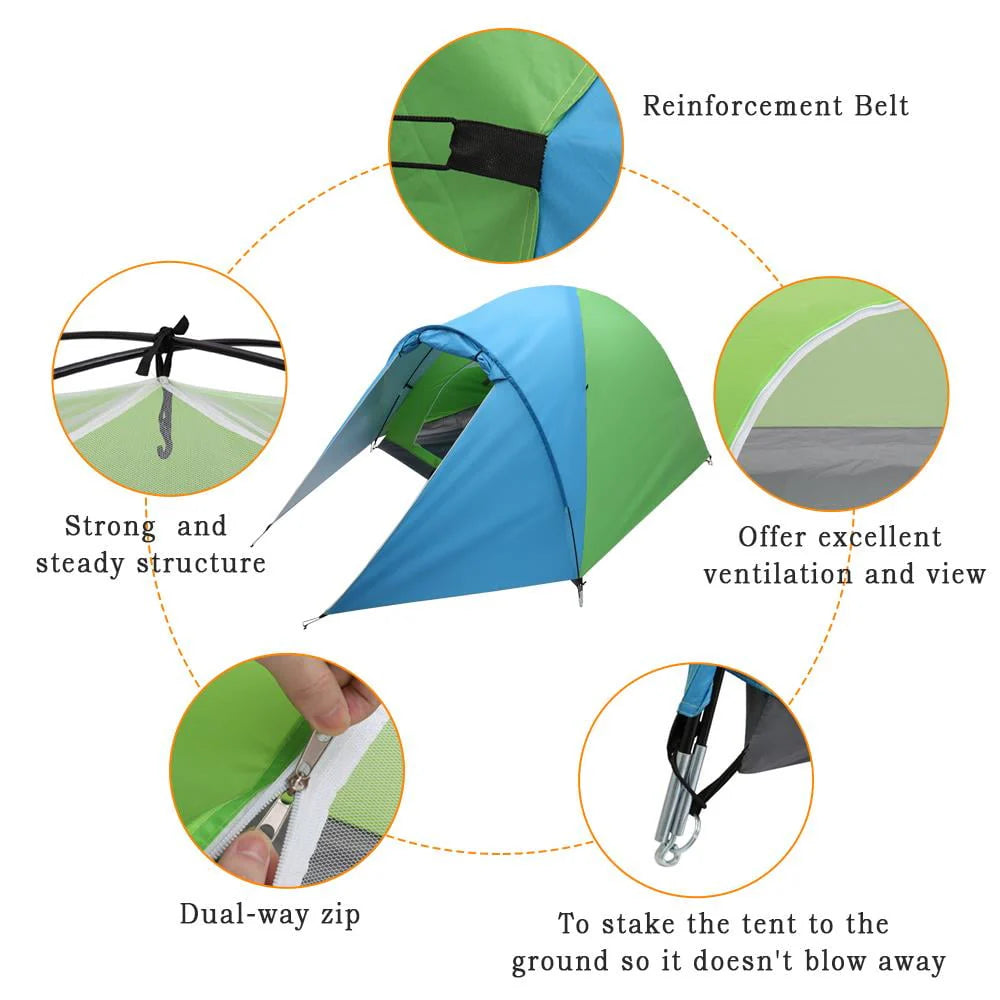 Blue Green Oxford Fabric Single Person Tent A421884