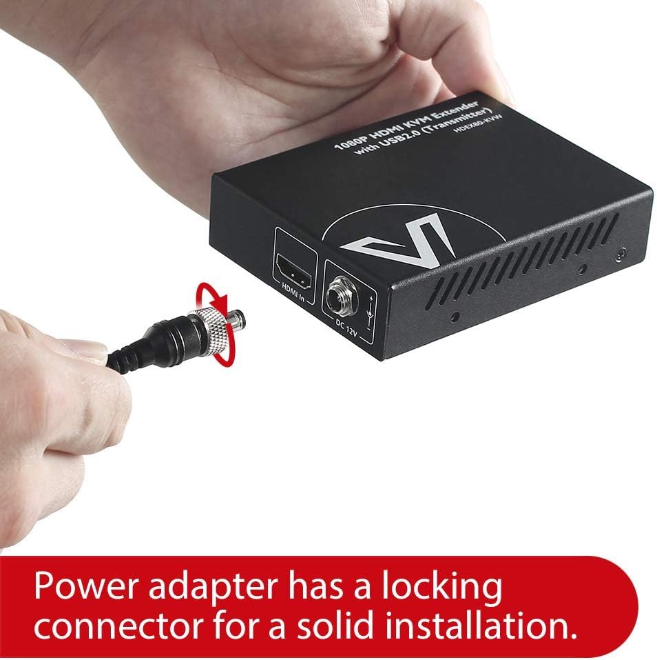 HDMI KVM USB Extender, 1080P 60Hz Over Cat6 up to 80m, 2-Port USB2.0, PoE L93319