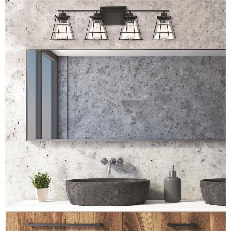 4 Light Black Bath Bar A813715