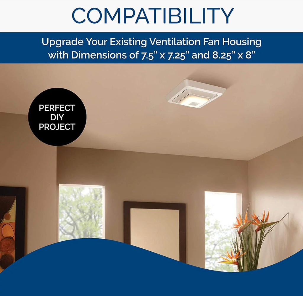 White Bathroom Exhaust Fan with LED Light C279936