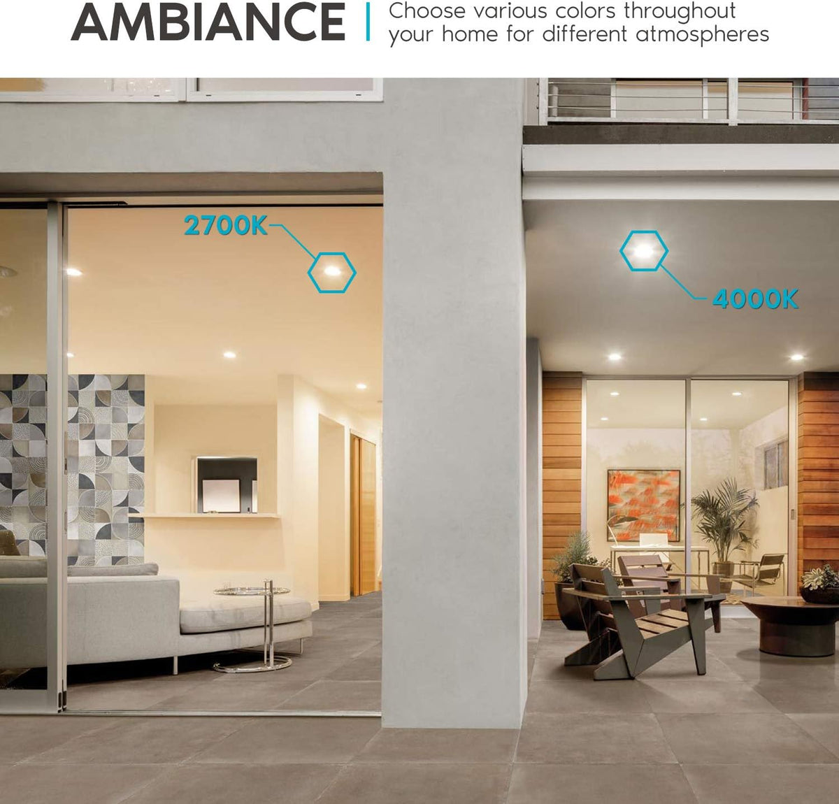 6 Inch Square LED Recessed Lighting, 12W, 1000 Lumens, 4 Pack S632