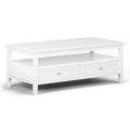 White 48 inch Solid Wood Coffee Table S4607