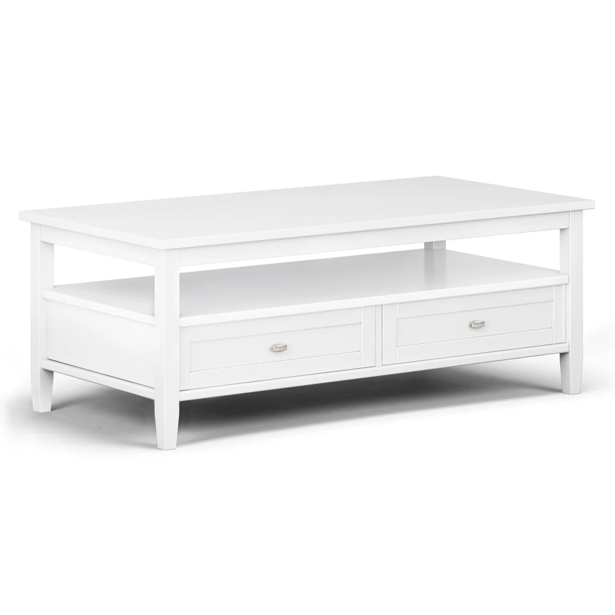 White 48 inch Solid Wood Coffee Table S4607