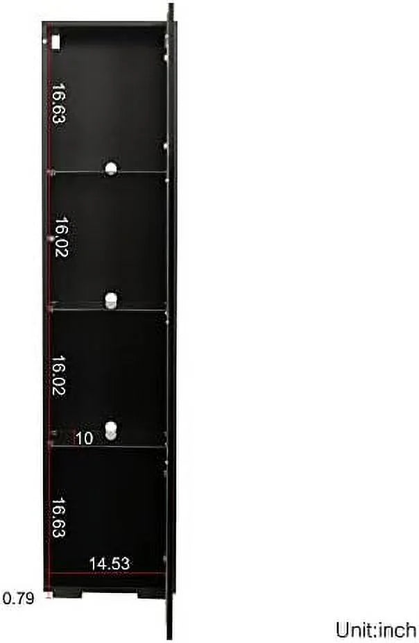 4-Tier Wooden Bookshelf Bookcase with Adjustable Shelves and LED Light U194