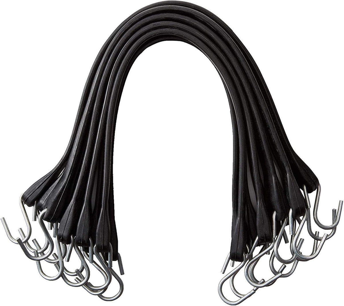 Pack of 50 41 inch Rubber Bungee Cords with Metal S Hooks I488524
