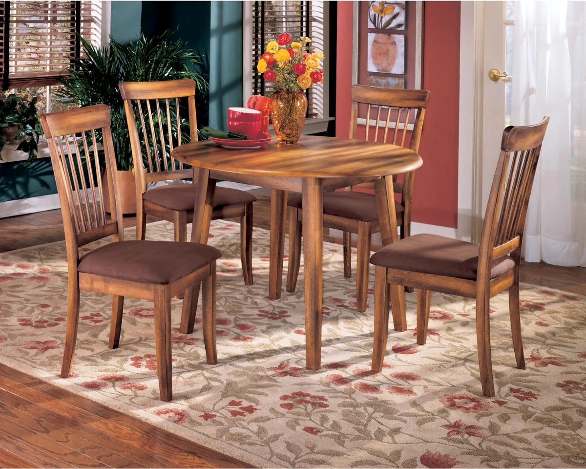 Rustic Brown Round Drop Leaf Table Z202
